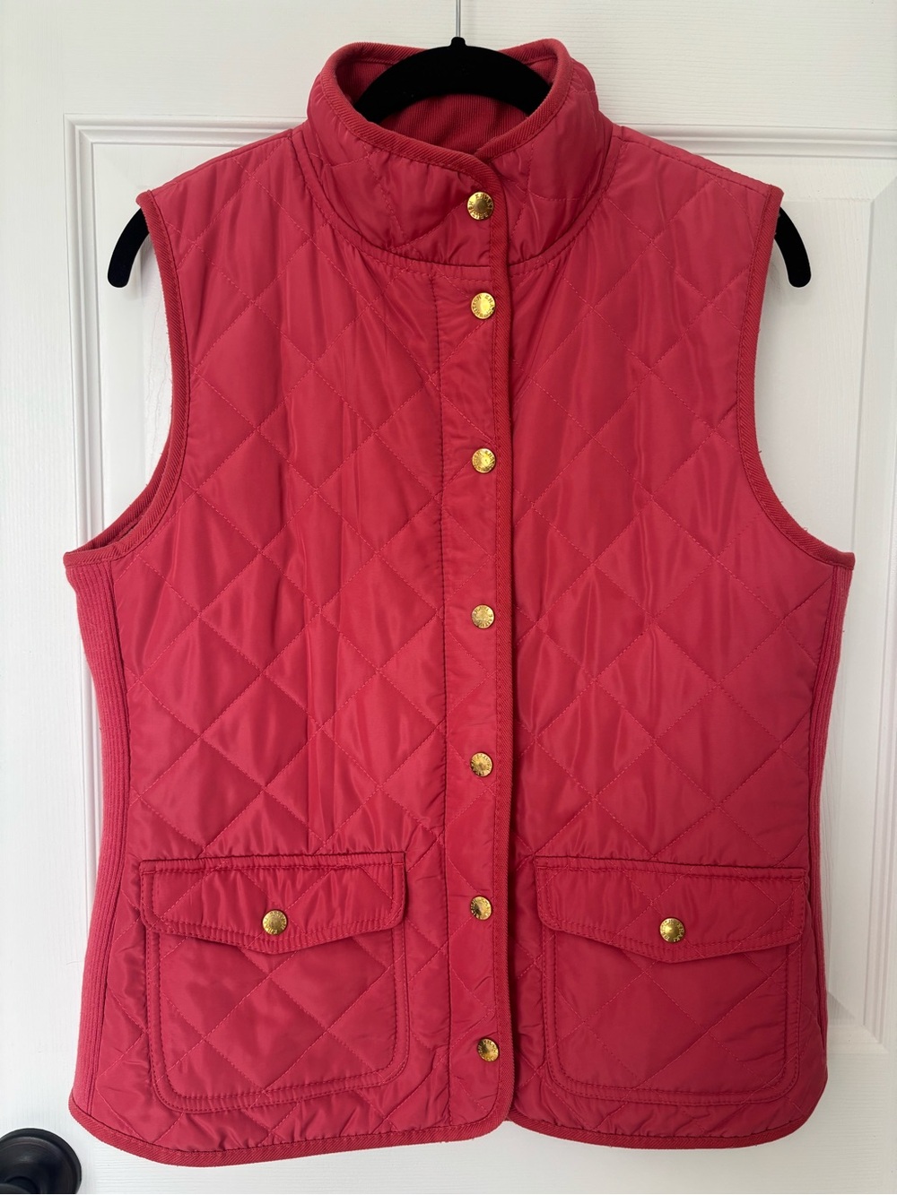 Quilted Sleeveless Vest - Red British Khaki Coral Pink Paisley Lining Barbiecore
